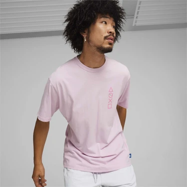 Puma Erkek Grape Mist Puma x Playstatıon Elevated Tee Lila Erkek