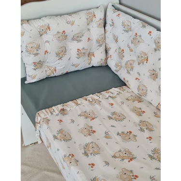 Babynest Dünyası 70X130 Beşik 4 Kenar Koruma Takımı Çift Yönlü Koala