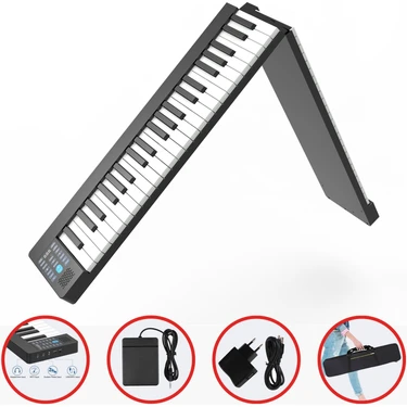 Jwin JDP-8800 Katlanabilir Tuş Hassasiyetli Bluetooth + Şarjlı Piyano -