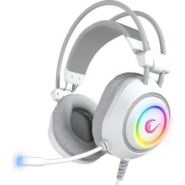 Rampage RM-K19 Ragıng Plus Beyaz USB 7.1 Surround Rgb Ledli Gaming Oyuncu Mikrofonlu