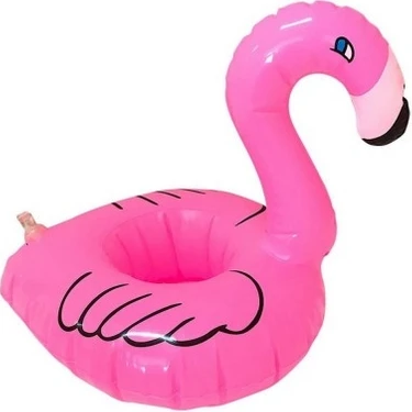 Şeker Ofisi Flamingo Şişme Bardak Tutucu Pembe Renkli Eğlenceli Havuz