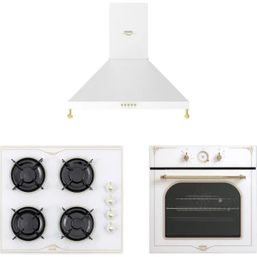 Vestel Rustik Beyaz Ankastre Set ( AD-60041 Rb + AF-7688 Rb + AO-6104 Yrb