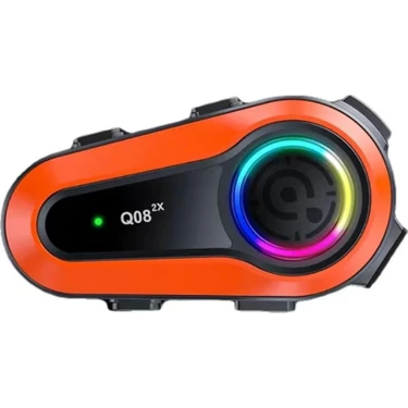 Enshall Q08-2X Rgb Işıklı Intercom 2 Kişi Bağlantılı 1000MAH Motosiklet Bluetooth Kulaklık