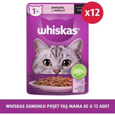 Whiskas Somonlu Poşet Yaş Mama 85 gr 12