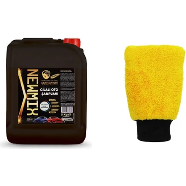 Newmix Gold Cilalı Oto Şampuanı 5 Kg+Premıum Oto Yıkama Eldiveni 2’li