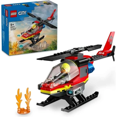 LEGO® City İtfaiye Kurtarma Helikopteri 60411 - 5 Yaş ve Üzeri Çocuklar için Pilot Minifigürü