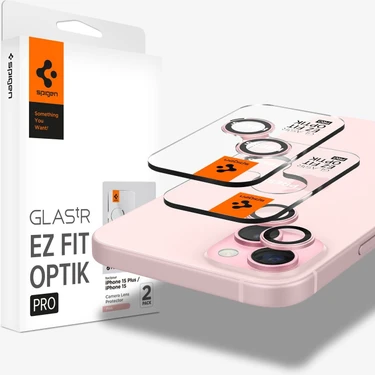 Spigen iPhone 15 / 15 Plus / 14 / 14 Plus Kamera Lens Camı Koruyucu Glas.tR EZ Fit Optik Pro (2