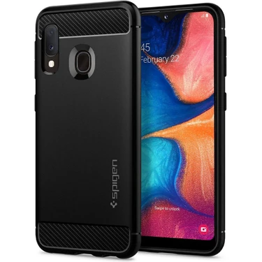 Spigen Galaxy A20e Kılıf Rugged Armor Matte Black -