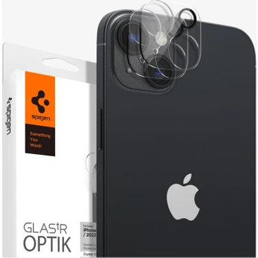 Spigen iPhone 14 / 14 Plus Kamera Lens Camı Koruyucu Glas.tR Optik (2 Adet) Crystal Clear -