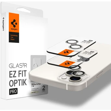 Spigen iPhone 15 / 15 Plus / 14 / 14 Plus Kamera Lens Camı Koruyucu Glas.tR EZ Fit Optik Pro (2