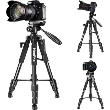 Neepho Profesyonel Tripod  Bluetooth Kumandalı ve Telefon Tutuculu Ayarlanabilir 175 cm 3 Ayak