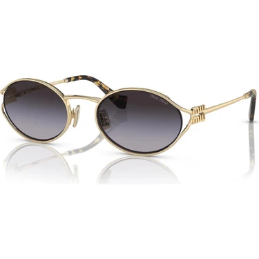 MIU MIU 52YS ZVN5D1 54 Kadın Oval Gold Metal Güneş