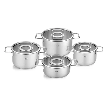 Fissler Pure Collection 8 Parça Cam Kapak Çelik Tencere