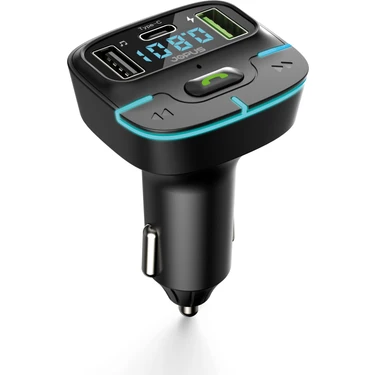 Jopus F9 Araç Fm Transmitter 5.3 Bluetooth Araç Kiti USB Type-C Hızlı Şarj Çıkışlı Çakmaklık