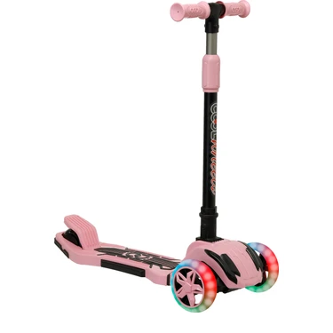 Cool Wheels Luna Elite 3 Tekerlekli Katlanabilir Scooter 5 - 7 Yaş Kız Çocuklar İçin Pembe LED