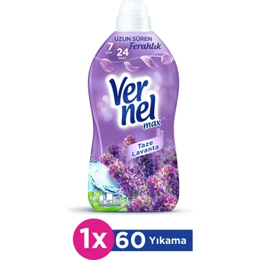 Vernel Max Konsantre Sıvı Çamaşır Yumuşatıcısı Taze Lavanta 1440 ml (60