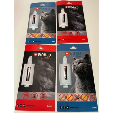 World Royal Kedi Iç ve Dış Parazit  Ense Ve Deri Bakım Damlası 4 Lü Avantajlı