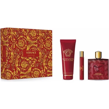 Versace Eros Flame 100 Ml Edp + Duş Jeli 150 Ml+ 10 Ml Edp Erkek Parfüm