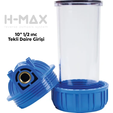 H-MAX Reverse Osmosis System Tekli Daire Bina Girişi Su Arıtma Sistemi Tekli Housing 1/2 10