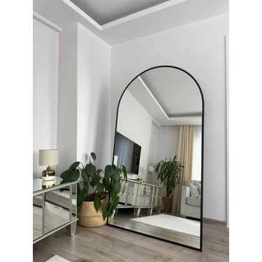 Effe Yapı Dekor Siyah Metal ÇERÇEVELİ180 x 100 cm Ayaklı Oval Boy