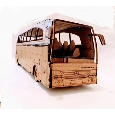 TLR Hobi Travego Ahşap Maket Otobüs MDF Malzeme ile İleri Seviye 8 Yaş ve Üzeri İçin Eğlenceli