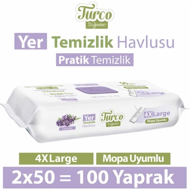 Turco Doğadan Yer Temizlik Havlusu Lavanta 2X50(100