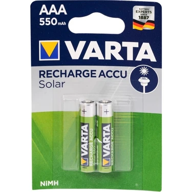 Varta 56733 Solar Accu Aaa 550 Mah İnce Kalem Pil 2Li