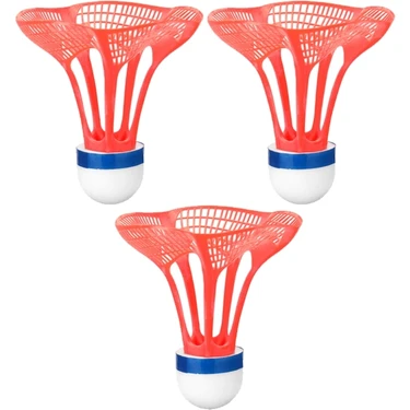 Chaoduo Shop Kırmızı Stil 3-Paket Badminton Raketle, Spor Plastik Raketle - Kapalı Açık Hava Oyunu