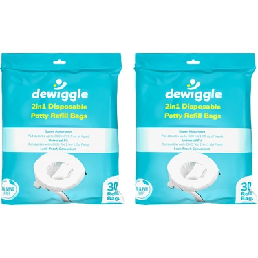 Dewiggle [60 Lı Eko Paket] Portatif Lazımlık Poşeti 300 ml E Kadar Su Emici