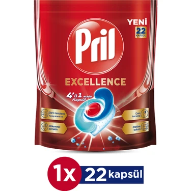 Pril Excellence 4 ü 1 Arada Bulaşık Makinesi Deterjanı 22