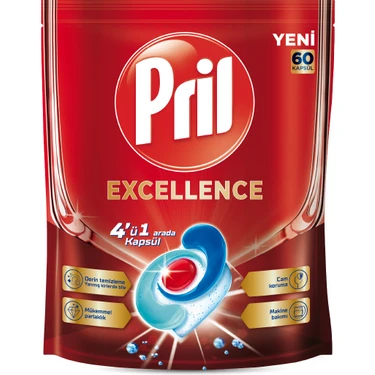 Pril Excellence 4 ü 1 Arada Bulaşık Makinesi Deterjanı 60