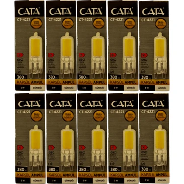 Cata CT-4221 5W 3200K (Günışığı) G9 Duylu Kapsül Ampul (10