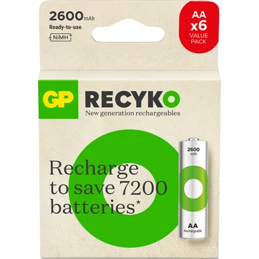 GP ReCyko 2700 Series 2600 mAh AA Size Kalem 4+2 Şarjlı