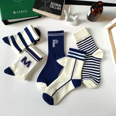 Çorap Kurdu 5’li Ekonomik Paket Karışık Desenli Unısex Tenis Çorap