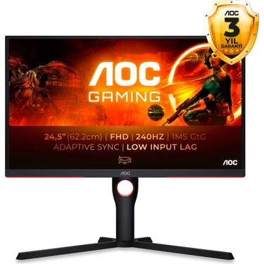 AOC 24.5" 25G3ZM/BK 240Hz 0.5ms HDMI DP AdaptiveSync FHD VA Gaming