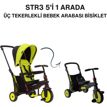 Smartrike Str3 Plus 5#İ 1 Arada Modüler Katlanabilir Bebek Arabası Ve Üç Tekerlekli Bebek Bisikleti