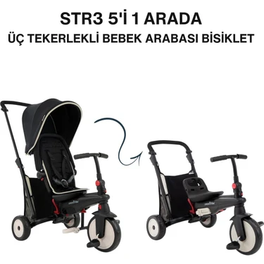SmarTrike STR3 Plus 5’i 1 Arada Modüler Katlanabilir Bebek Arabası ve Üç Tekerlekli Bebek Bisikleti