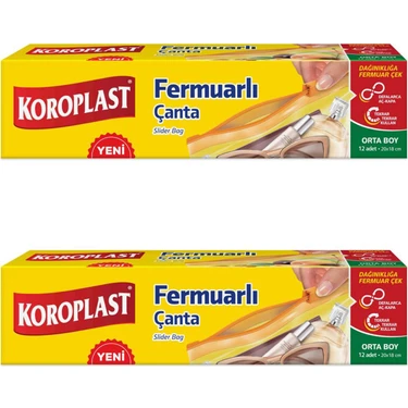 Koroplast Fermuarlı Saklama Poşeti Küçük Boy  12'li  x 2