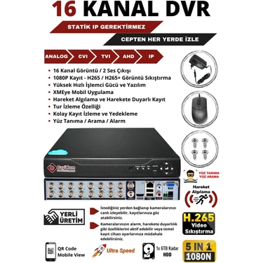 BayiCam 16 Kanal Ahd Dvr 1080N Xmeye Hibrit Kayıt