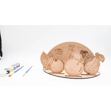 Icons Ahşap Boyama Seti, Ahşap Maket Boyama, Çocuk Aktivite ve Sanat Etkinliği, Meyveler Konsept