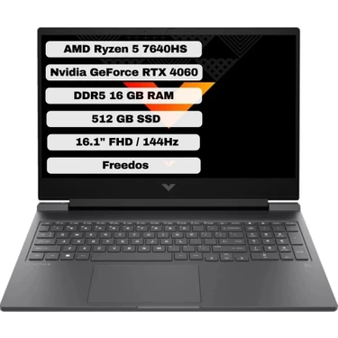 HP Victus Gaming 16-S0035NT Ryzen 5 7640HS 16GB 512GB SSD RTX4060 Freedos 16.1" FHD Taşınabilir