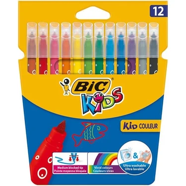 Bic Kids Couleur (Ultra Yıkanabilir) Keçeli Boya Kalemi 12