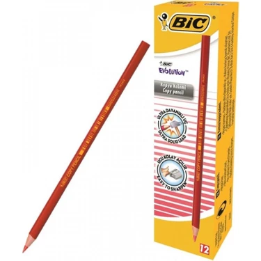 Bic Evolution Kırmızı Kopya Kalemi 12'li