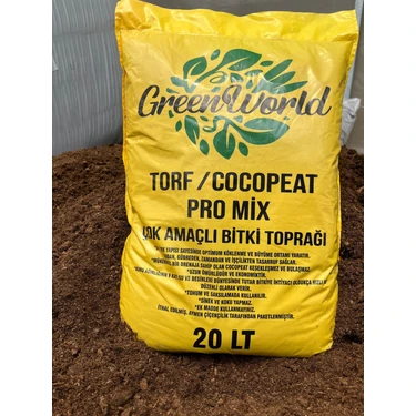 Aymen Çiçekçilik Green World 20 Litre Ithal Çok Amaçlı Bitki Toprağı Torf Cocopeat Pro Mix -