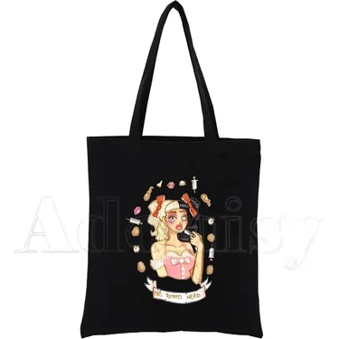 O Melanie Martinez Tote Çanta Unisex Kanvas Çantalar Alışveriş Çantaları Baskılı Rahat Omuz Çantası