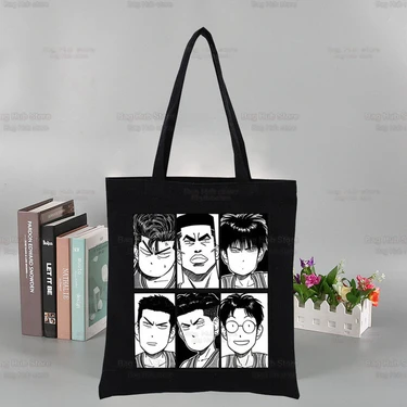 M Anime Ilk Slam Dunk Siyah Unisex Çanta Kanvas Sakuragi Hanamichi Tote Çanta Günlük Kullanım