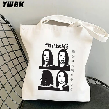 Stil 3 40X42CM 15.8X16.54IN Mitski Singer Alışveriş Çantası Kadın Kanvas Kovboy Tote Olmak Eko