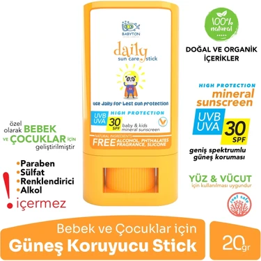 Babyton Doğal Güneş Koruyucu Stick 30