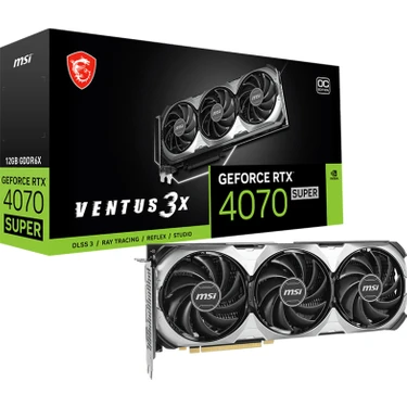 MSI VGA GEFORCE RTX 4070 SUPER 12G VENTUS 3X OC RTX4070S 12GB GDDR6X 192B DX12 PCIE 4.0 X16 (3XDP