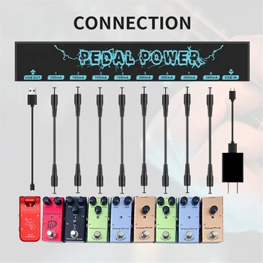 KingKuee Pedal Güç Gitar Pedalı Güç Gitar Efektör Güç Kaynağı 8 Izole Dc Çıkış Gitar Efekt Pedalı